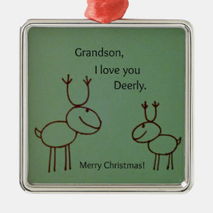 Oma, ich Liebe dich ehrlich. Silbernes Ornament