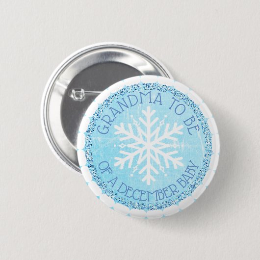 Oma ist Blue Winter Dezember Baby Button (Vorne & Hinten)