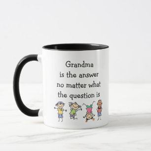 Oma ist die Antwort Lustige Kinderzitate Tasse