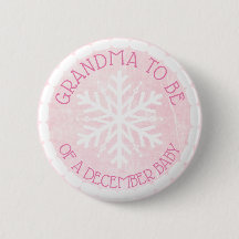 Oma ist die Pink Winter Dezember Baby Button