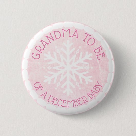 Oma ist die Pink Winter Dezember Baby Button (Vorderseite)