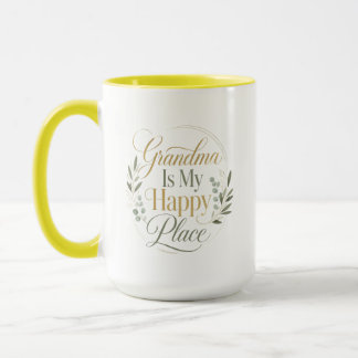 Oma ist mein glücklicher Ort Muttertag Tasse
