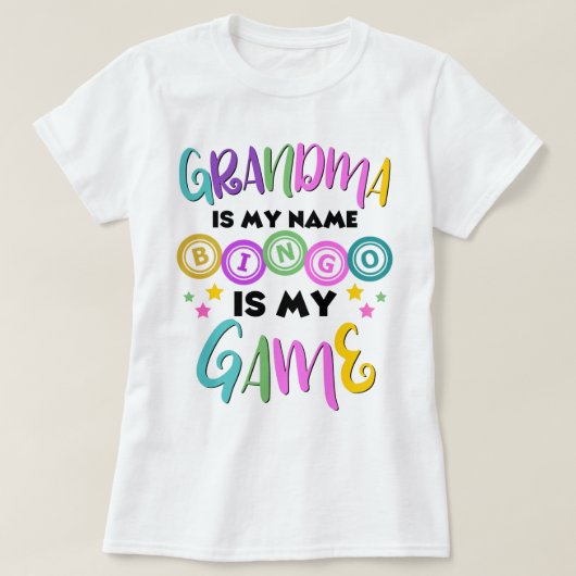 Oma ist mein Name Bingo ist mein Spiel T-Shirt (Design vorne)
