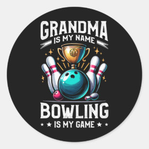 Oma ist mein Name Bowling ist mein Spiel Bowler Om Runder Aufkleber