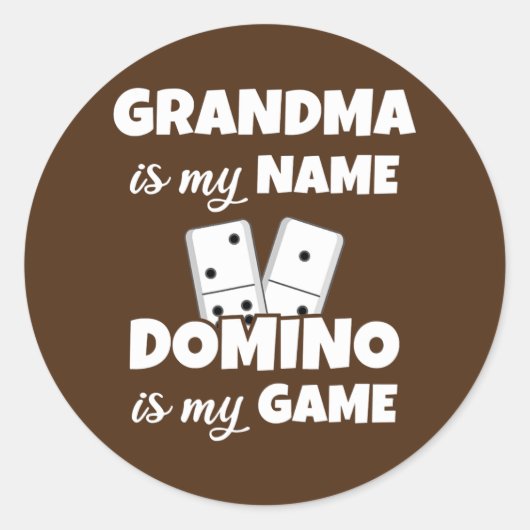 Oma ist mein Name Domino ist mein Game Funny Domin Runder Aufkleber (Vorderseite)