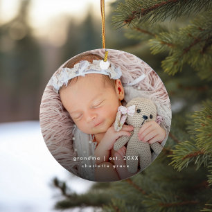 Oma Jahr Gegründet Baby Andenken Keramik Ornament