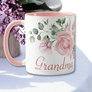 Oma Jahr Gegründet Benutzerdefinierte Rosa Rosen  Tasse
