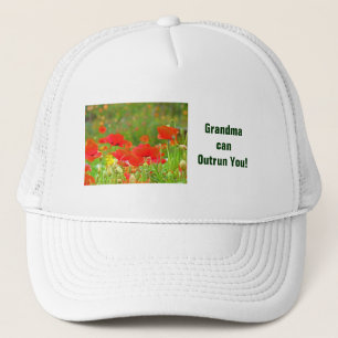 Oma kann dich überholen! Hüte mit Mohnblumen Truckerkappe