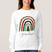 Oma Kariert und Leopard Print Rainbow Sweatshirt (Vorderseite)