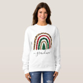 Oma Kariert und Leopard Print Rainbow Sweatshirt (Vorne ganz)