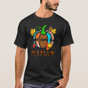 Oma Kürbis Leopard Oma Dankbar Dankbar Gesegnet T-Shirt