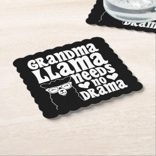 Oma Lama braucht kein Drama Muttertag Untersetzer