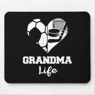 Oma Leben Herz Lustig Fußball Hockey Oma Mousepad