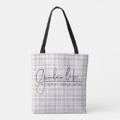 Oma-Leben im Karo-Look Tasche (Rückseite)
