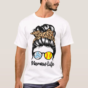 Oma Leben Unordentliche Bun Frisur Lustig Softll V T-Shirt