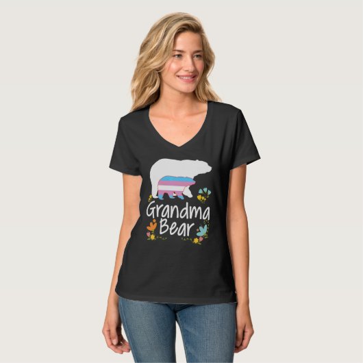 Oma Lgbt Bear Transgender Rainbow Lgbt Gay Les T-Shirt (Vorderseite Vollansicht)
