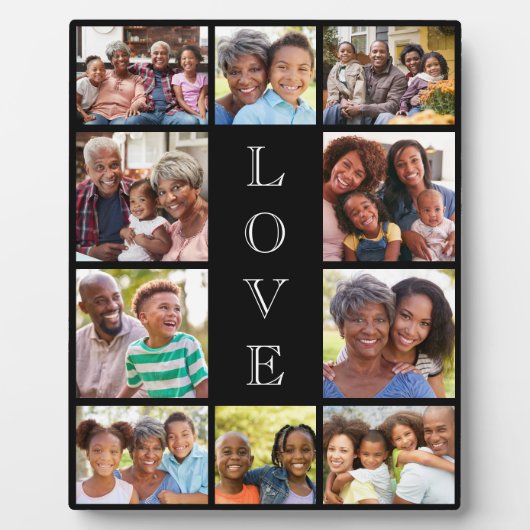 Oma Liebe 10 FotoCollage Black Fotoplatte (Vorderseite)