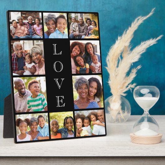 Oma Liebe 10 FotoCollage Black Fotoplatte (Seite)