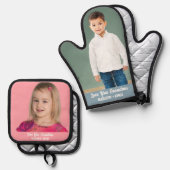 Oma Liebe Kids Custom Foto Ofenhandschuh & Topflappen-Set (Vorderseite/Rückseite)