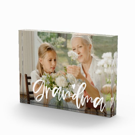 Oma Liebe Script Personalisiert Gift Foto Block (Rechts)