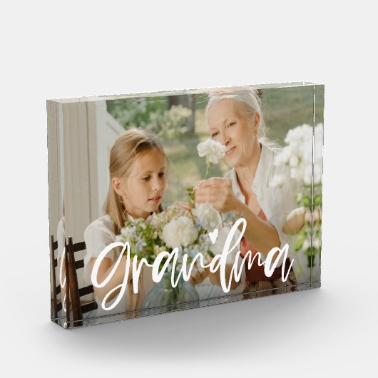 Oma Liebe Script Personalisiert Gift Foto Block (Links)