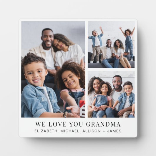Oma Liebe Sie 3 Foto Collage Fotoplatte (Vorderseite)