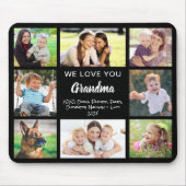 Oma Liebe Sie Fotocollage Schwarz Mousepad (Vorne)