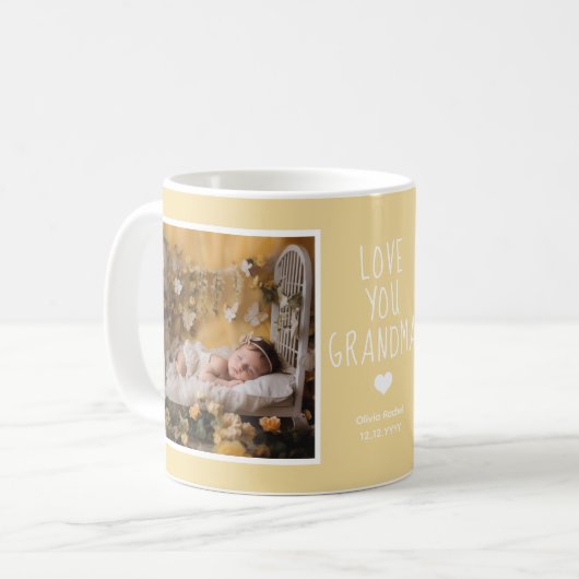 Oma Liebe Sie Fotos Modernes Gelbes C62 Weiß Kaffeetasse (Vorderseite Links)