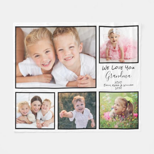 Oma Liebe Sie Personalisiertes Foto Fleecedecke (Vorderseite (Horizontal))