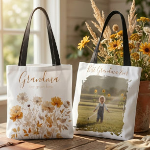 Oma Liebe wächst hier Wildblumen-Foto Tasche