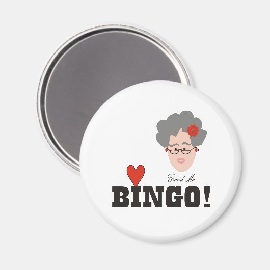 Oma Lieben Bingo Magnet (Vorderseite/Rückseite)