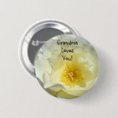Oma Lieben Du! Knopfgeschenke White Rose Blume Button (Vorne & Hinten)