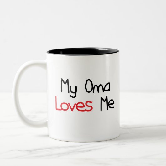 Oma Lieben ich Zweifarbige Tasse (Links)