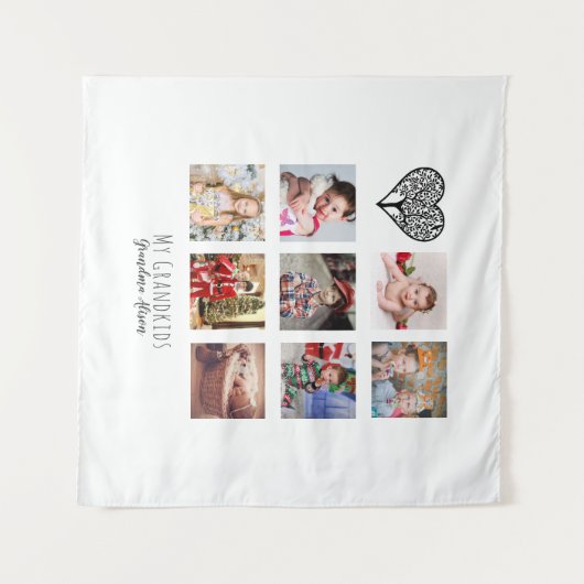 Oma Lieben ihr Familienbaum Foto Collage Geschenk Wandteppich (Vorderseite (Horizontal))