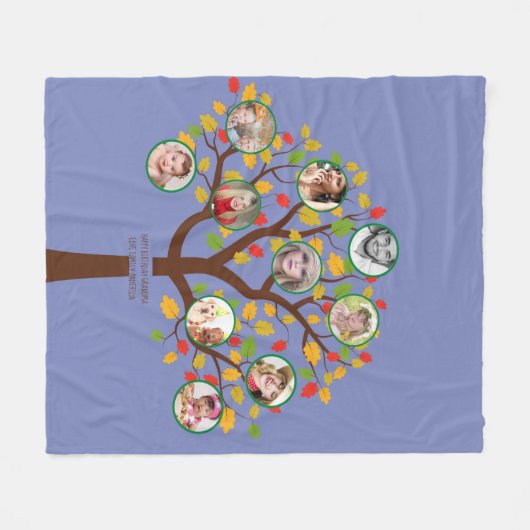 Oma Lieben ihr Familienbaum Foto Collage Soft Fleecedecke (Vorderseite (Horizontal))