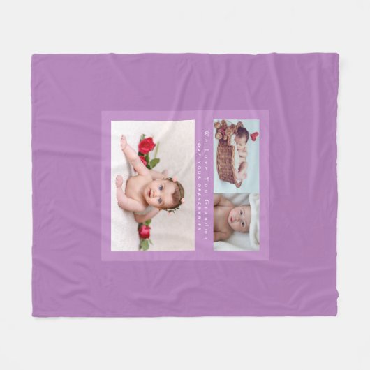 Oma Lieben ihre Familienfotografie Collage weich b Fleecedecke (Vorderseite (Horizontal))