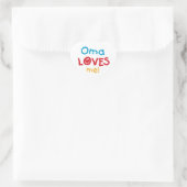 Oma Lieben Me T - Shirt und Geschenke Herz-Aufkleber (Tasche)