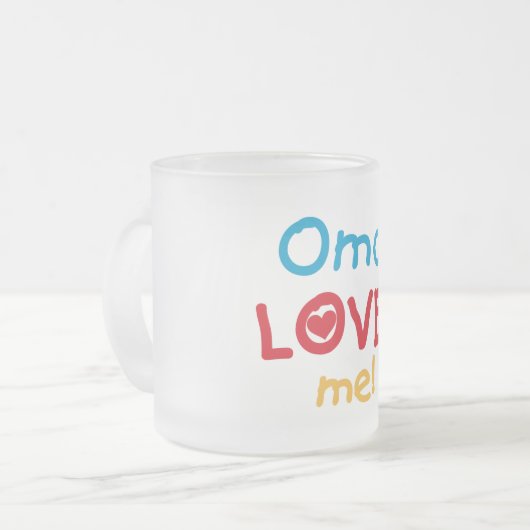 Oma Lieben Me T - Shirt und Geschenke Mattglastasse (Vorderseite Links)
