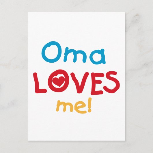 Oma Lieben Me T - Shirt und Geschenke Postkarte (Vorderseite)