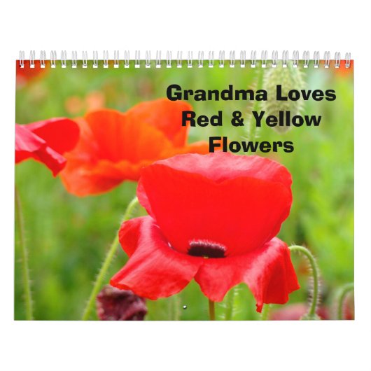Oma Lieben Rotgelbe Blumen Kalender (Titelbild)