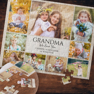 Oma liebt euch Enkelkinder Fotocollage Puzzle
