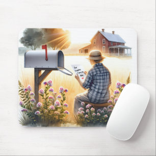 Oma liest einen Brief von Großkind Mousepad