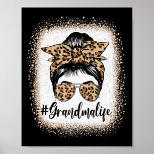 Oma Life Messy Bun Großmutter Ankündigung Mo Poster