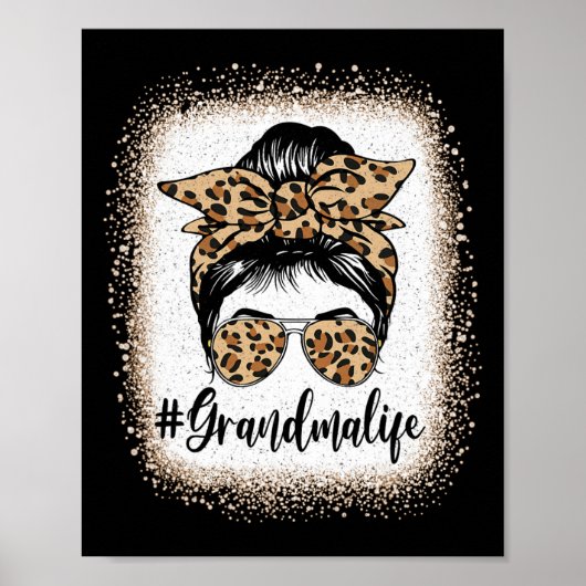 Oma Life Messy Bun Großmutter Ankündigung Mo Poster (Vorne)