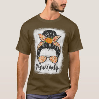 Oma Life Messy Bun Herbst gebleicht Familie T-Shirt