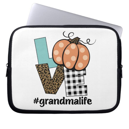 Oma Life Pumpkin-Liebe Laptopschutzhülle (Vorderseite)