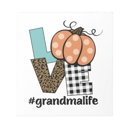 Oma Life Pumpkin-Liebe Notizblock (Vorderseite)