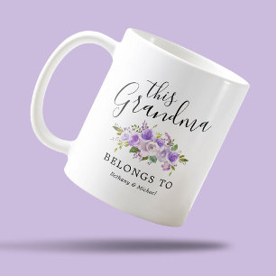 Oma Lila Floral Coffee Tasse