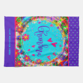 Oma Lila Hübsche Blumenspur Personalisiert Geschirrtuch (Horizontal)