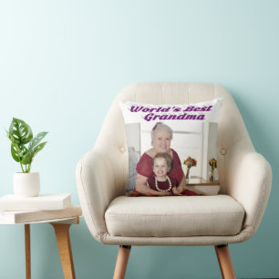 Oma lila Typografy Foto Kissen